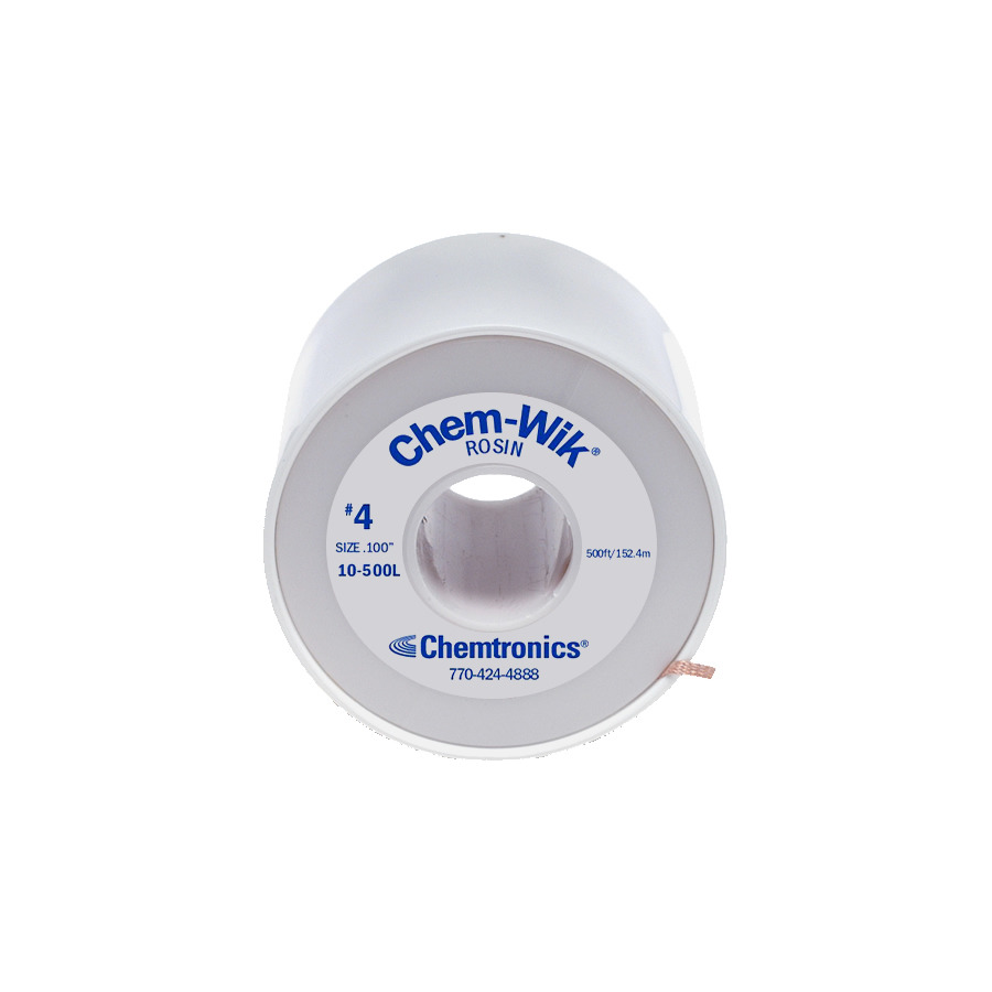 Chemtronics 10500L Solder Wick, Rosin, 0.110" x 500 ft Roll, 4, Blue Label JensenTools