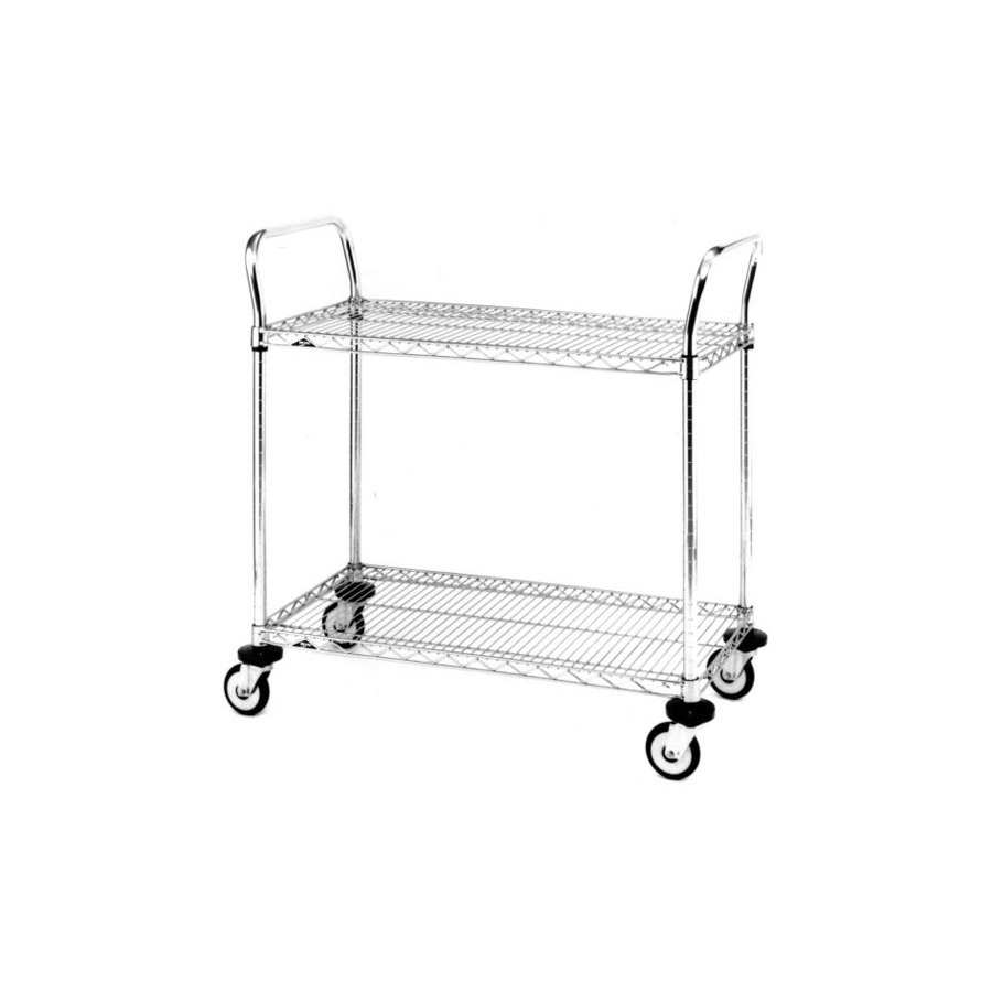 Metro MW604 Stainless Steel Utility Cart with Two Shelves, 18" x 30" x 38"