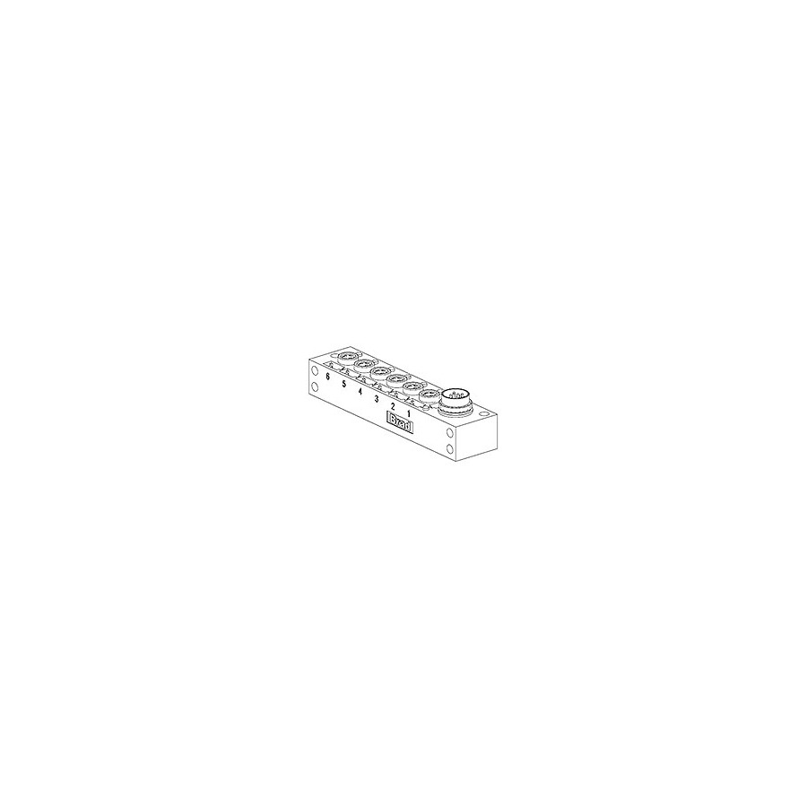 Molex 1202470061 Power Distribution Units, Mpis M8 Pnp 3P 6Pt M16 Bk Single