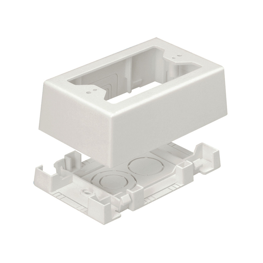 Panduit JBX3510IWA Surface Raceway Junction Box, Low Voltage, PVC, 5"Lx3.26"Wx1.62"H, Off White