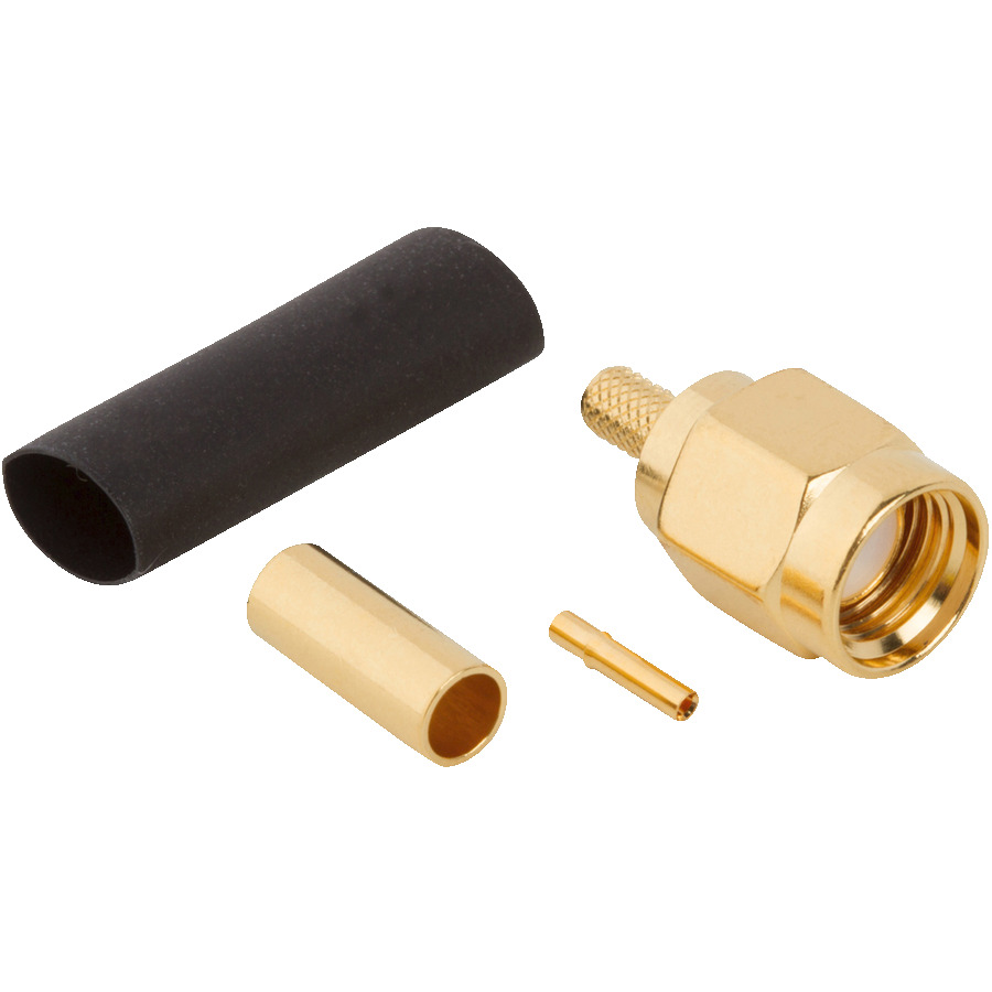Amphenol RF 132114RP RF Connector, RP-SMA Straight, Crimp, Plug, 50 ...