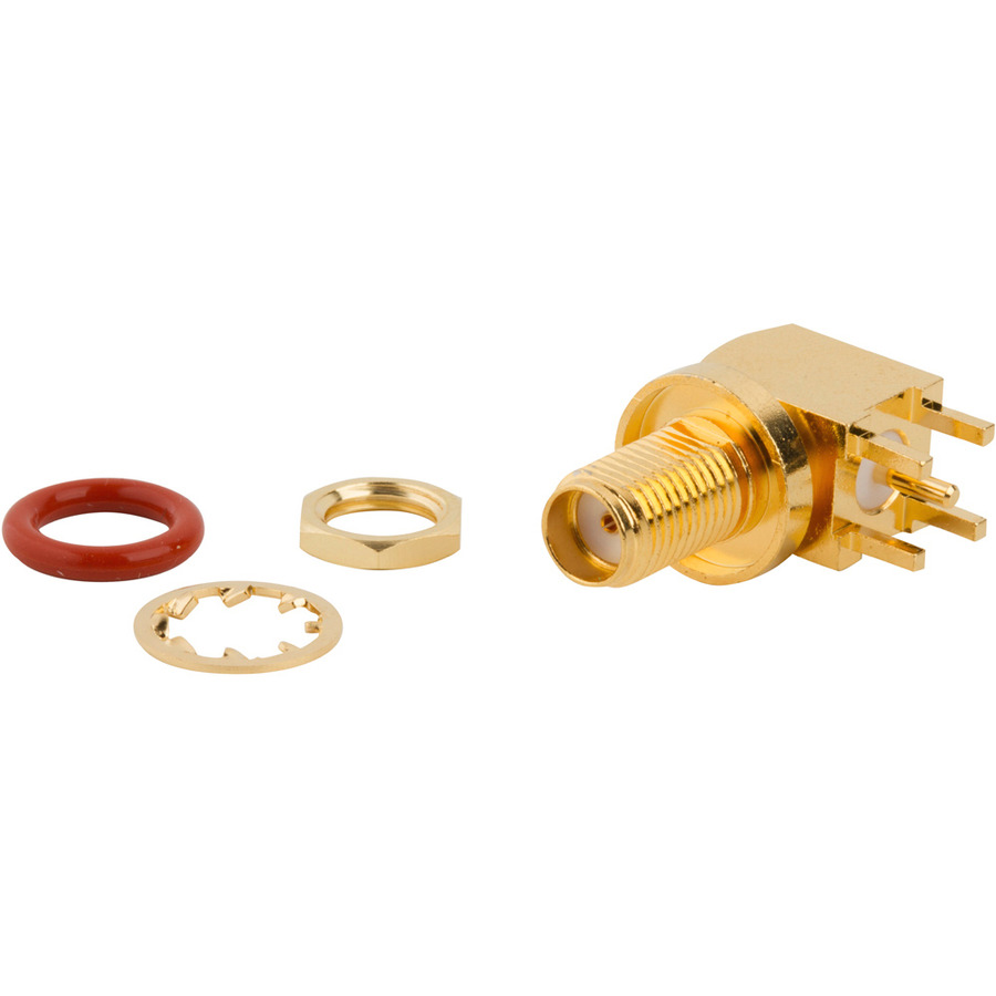 Amphenol RF 132203-18 RF SMA Connector, Right Angle, Jack, PCB Through ...