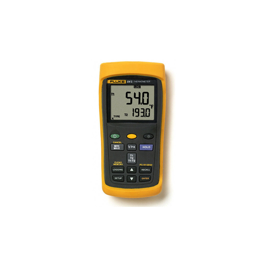 Fluke FLUKE-54-2 B 60HZ Data Logging Thermometer w/2 Probes, 500pts Memory, Dual Input, USB