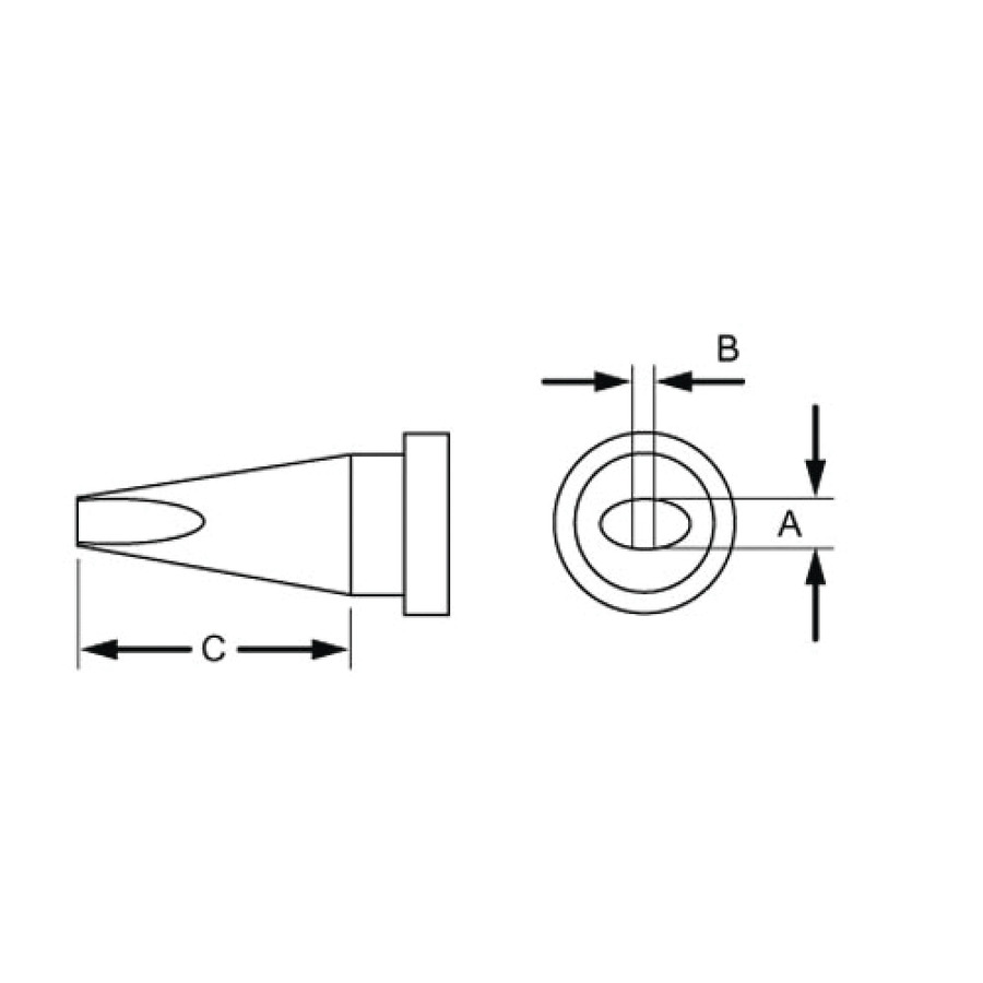 Weller T0054441599 Chisel Long 3.2mm, LT Series