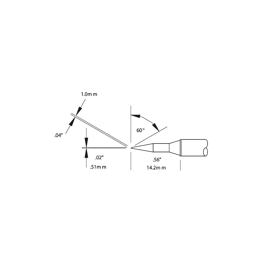 Metcal STTC-146 1/64" 700 Degree Bevel Tip