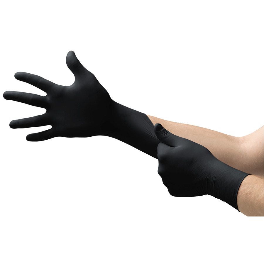 MICROFLEX 162510 Gloves, Nitrile, Powder Free, Textured, Black, XS, 100/Bx, Black Dragon Zero Series