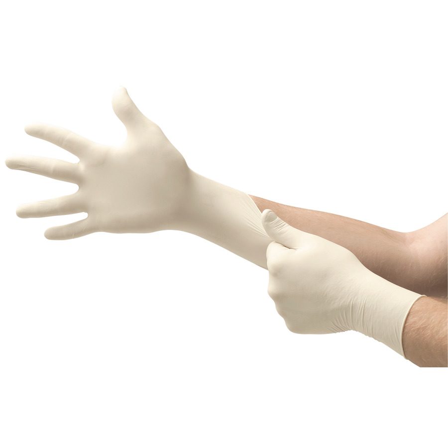 MICROFLEX 162606 Gloves, Latex, Powder Free, Texture, Natural, Md, 100/Bx, Diamond Grip Plus Series