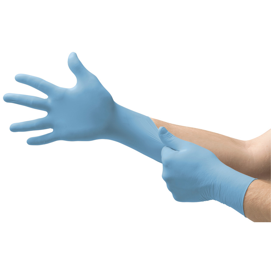 MICROFLEX 162900 Gloves, Nitrile, Power Free, Full Textured, Blue, Small, 100/Bx, N20 Series