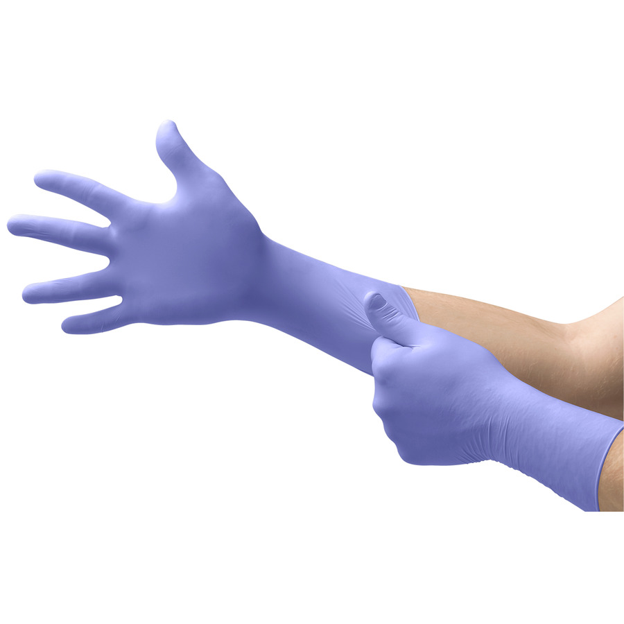 MICROFLEX 163155 Gloves, Nitrile, Powder Free, Durable, Violet Blue, 3XL, 40/Bx, Supreno EC Series