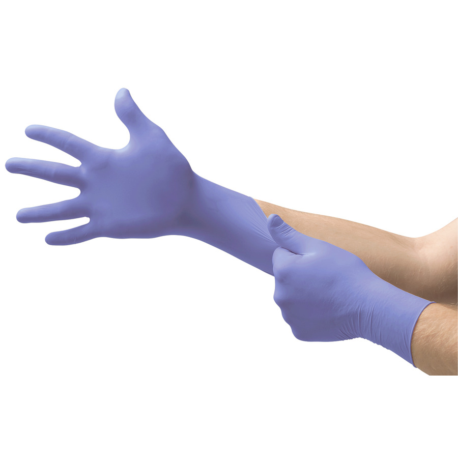 MICROFLEX 163187 Gloves, Nitrile, Powder Fng, Durable, Violet Blue, Lg, 100/Bx, Supreno SE Series