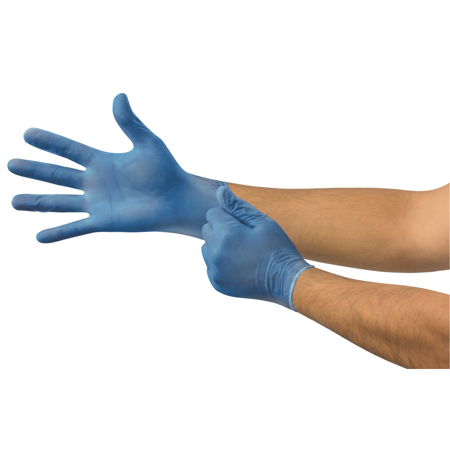 MICROFLEX 163306 Gloves, Vinyl, Powder Free, Blue, Small, 100/Bx, V29 Series