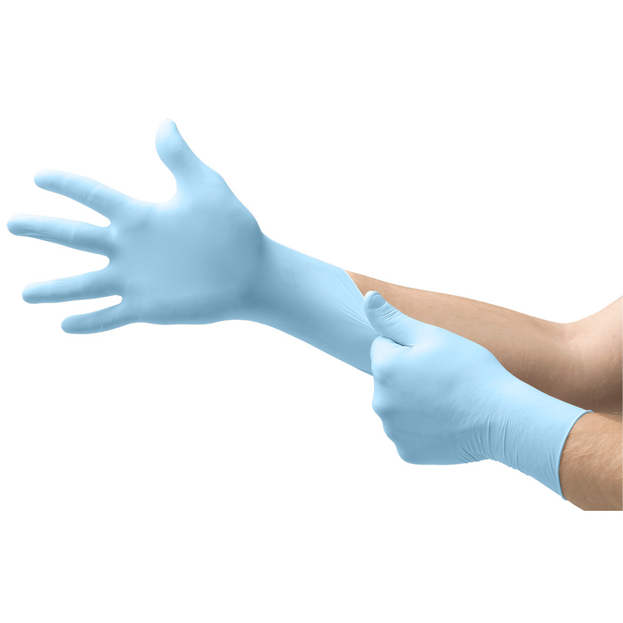 MICROFLEX 163351 Gloves, Nitrile, Powder Free, Textured, Blue, Large, 50/Bx, XCEED Series