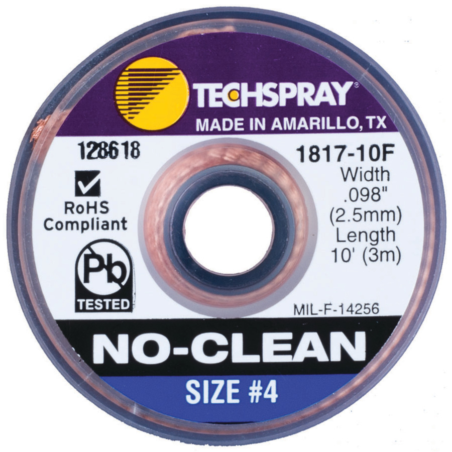 TestEquity: Techspray 1817-10F Solder Wick, No-Clean, 0.098