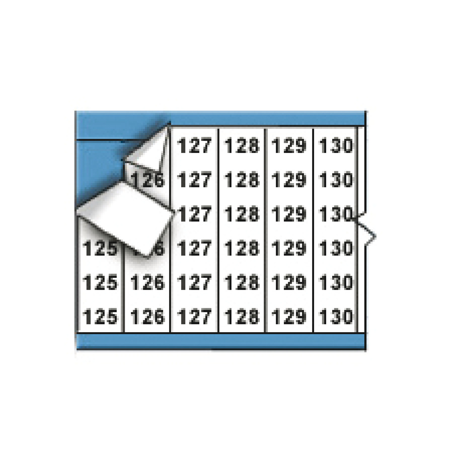 Brady WM-125-149-PK Consecutive Numbers Wire Markers, 125-149, 25 Cards/Pkg