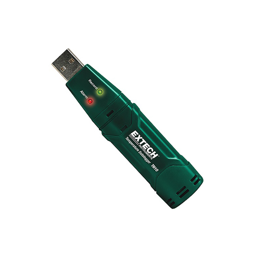 Extech TH10 Temperature Datalogger, USB, -40 to 158F, 1.8F Accuracy, 2s-24hr Sampling, TH Series