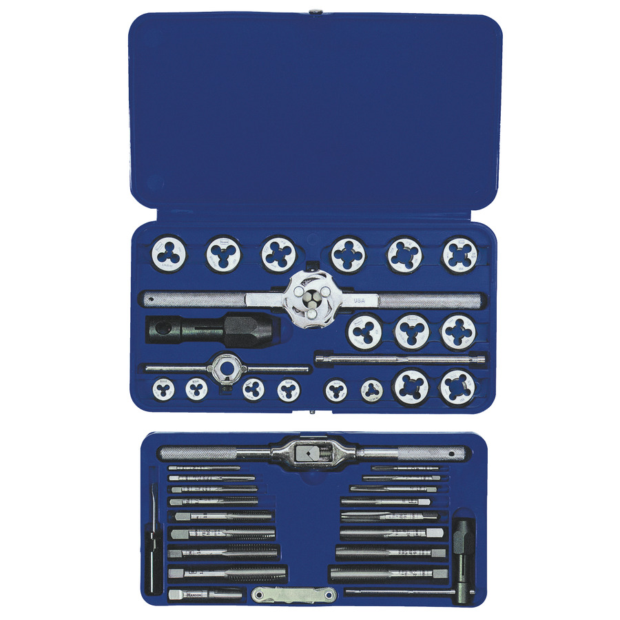 Irwin 26319 Metric/SEA Tap & Hex Die Set, 41 Pcs, Machine Screw, Die Stock, Tap Wrench, w/Case