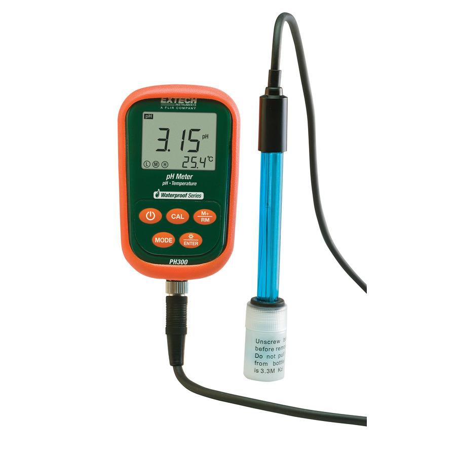 Extech PH300 PH/mV/Temperature Meter Kit, 3 in 1, Waterproof, Lab-Quality Performance, w/Case