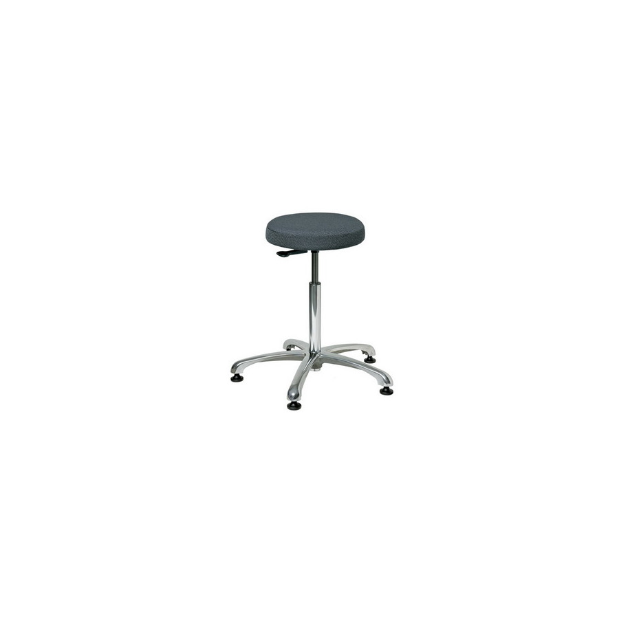 Bevco 3350-F Bevco Versa Fabric Stool, Polished Aluminum Base, Mushroom Glides, 18.5"-26" Seat Height Adj., 300lb Weight Capacity, 12yr Warranty