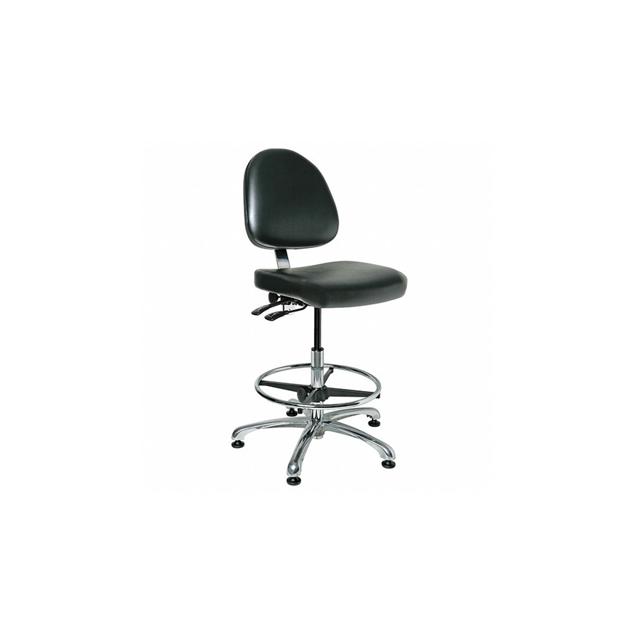 Bevco 9551MC4 Bevco Chair Integra Cleanroom, Tilt, 21-1/2" - 31-1/2" Height Adjustable, Black Vinyl