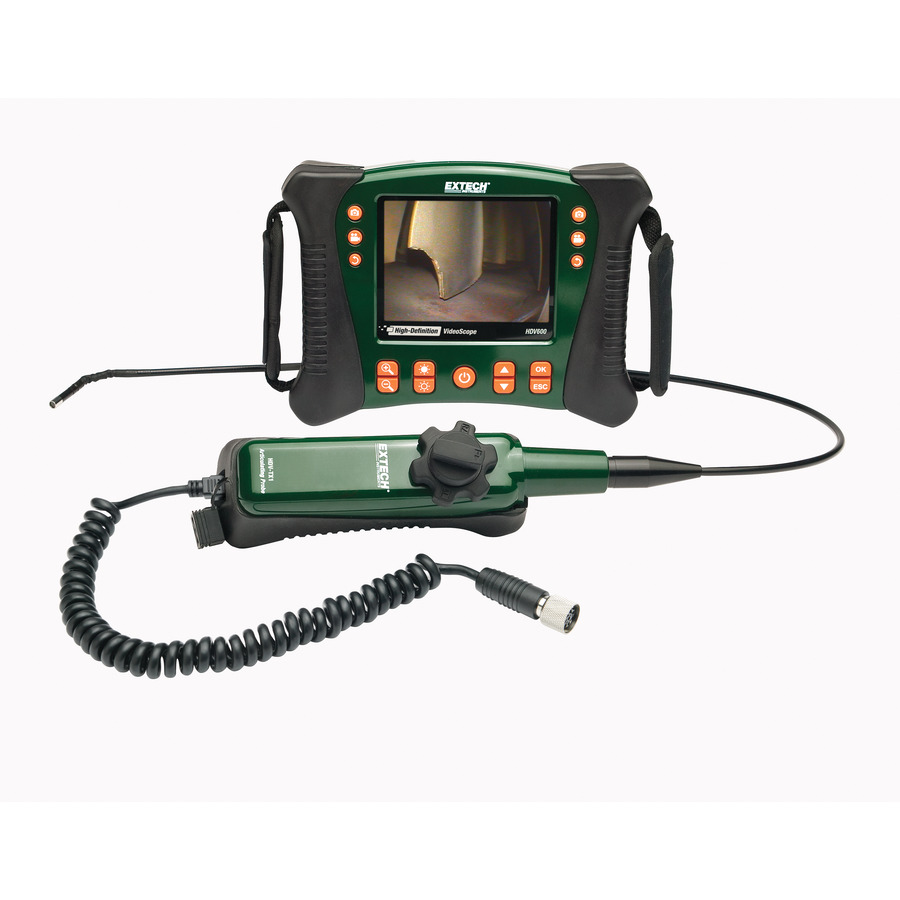 Extech HDV640 HD Videoscope Kit, w/HDV600 Monitor, 6mm Articulating Probe, Compact, Glare Free