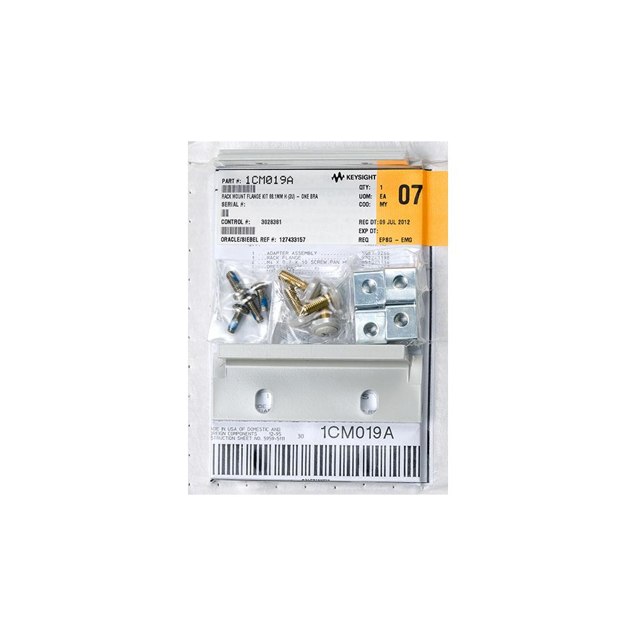 Keysight 1CM019A Rackmount Flange Kit 88.1mm H (2U) - One Bracket, One Quarter-Module Bracket