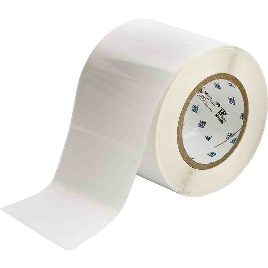 Brady THT-55-423-1 Glossy Polyester Labels, 3" Core, 2" H x 4" W, 1000/Roll