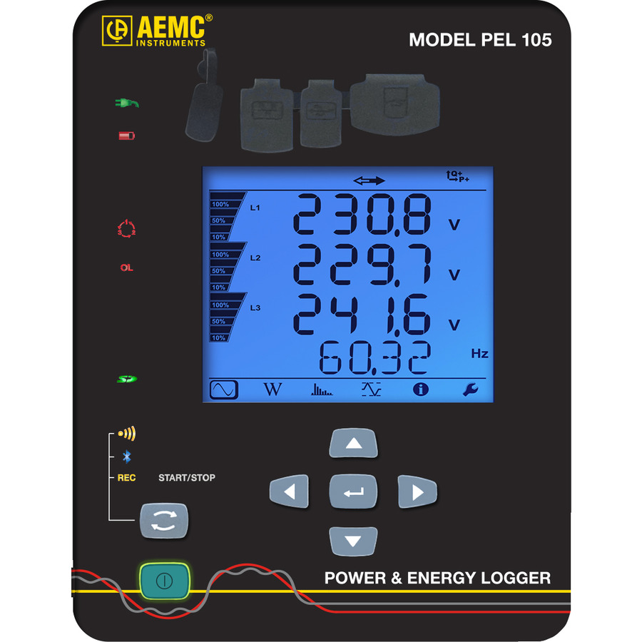 AEMC Instruments PEL 105 Power & Energy Logger (No sensors, Waterproof IP67, DataView Software)