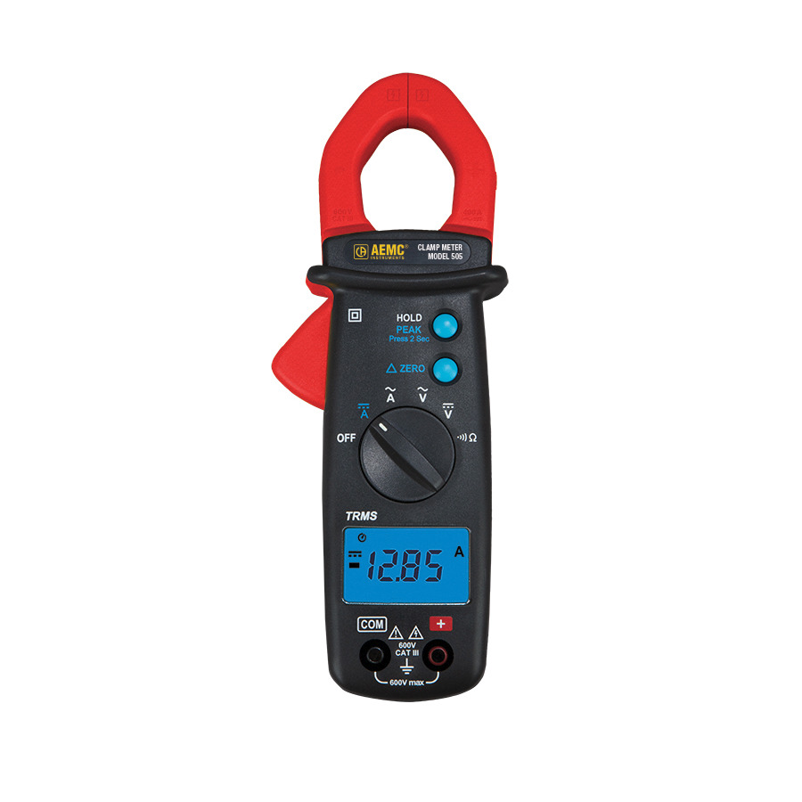 AEMC Instruments 505 Clamp-On Meter, TRMS, AC/DC, 400AAC/DC, 600VAC/DC, Ohms, 600V