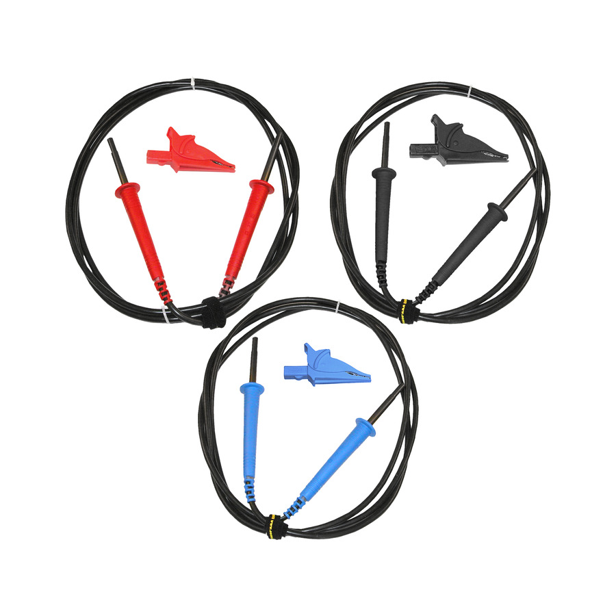 AEMC Instruments 2151.14 Lead Set of 3, 9ft Color-Coded (15kV), Clips, For 6550/55, Replaced 2151.36