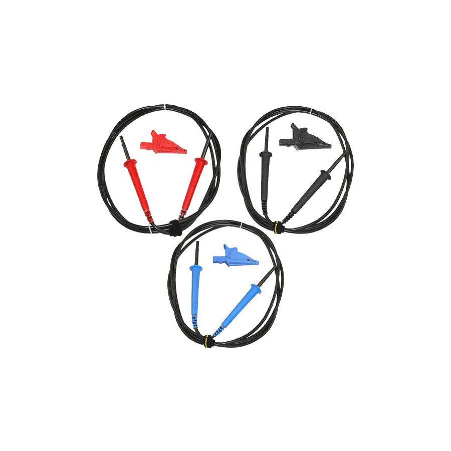 AEMC Instruments 2151.36 Lead Set of 3, 10ft 5kV, Safety, Clips For 6550/55 Replace 2151.14, 2151.17