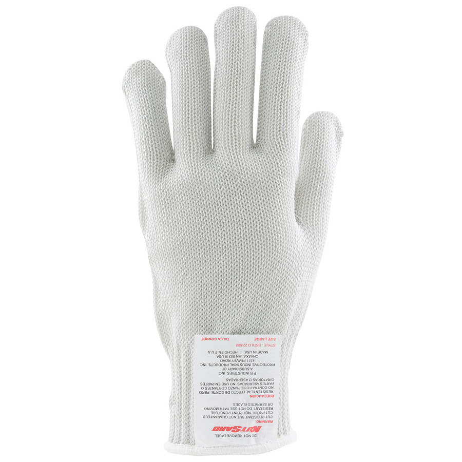 Kut Gard 22-600XS Gloves, Cut Resistant, Seamless Knit, PolyKor Blended, Antimicrobial, Heavy Weight, White, XS