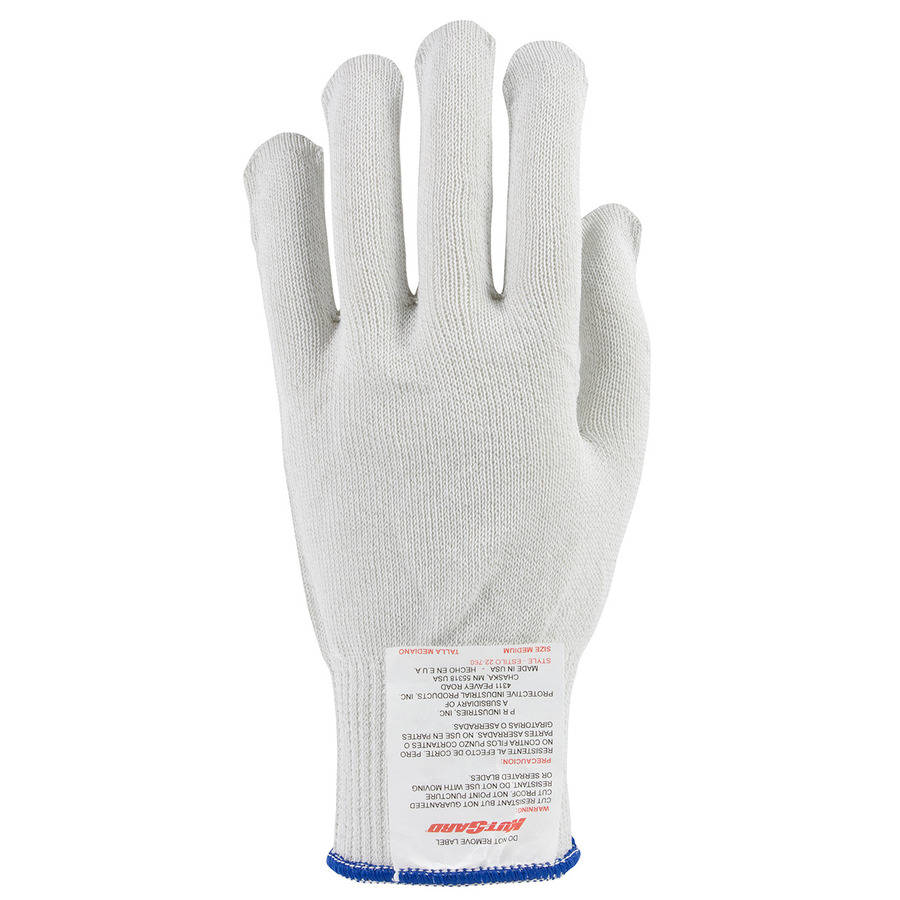 Kut Gard 22-760S Gloves, Cut Resistant, Seamless Knit, Dyneema Blended, Antimicrobial, Medium Weight, White, S