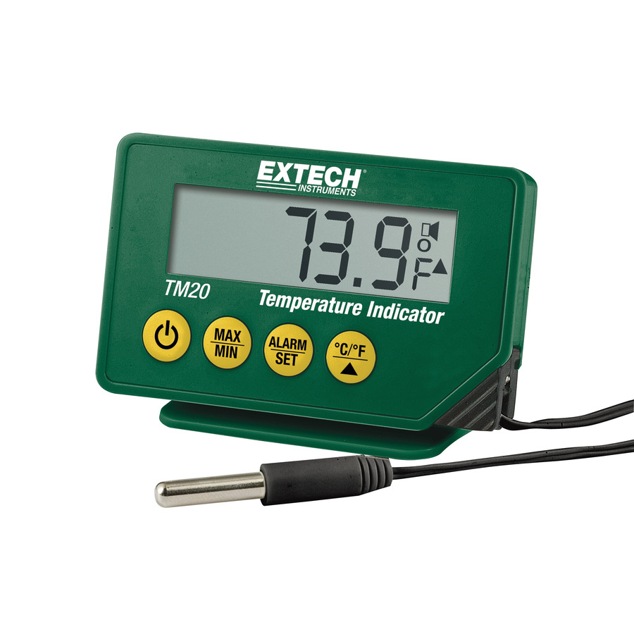 Extech TM20 Thermometer, Digital, Waterproof, Stainless Steel Probe, Compact, with Stand