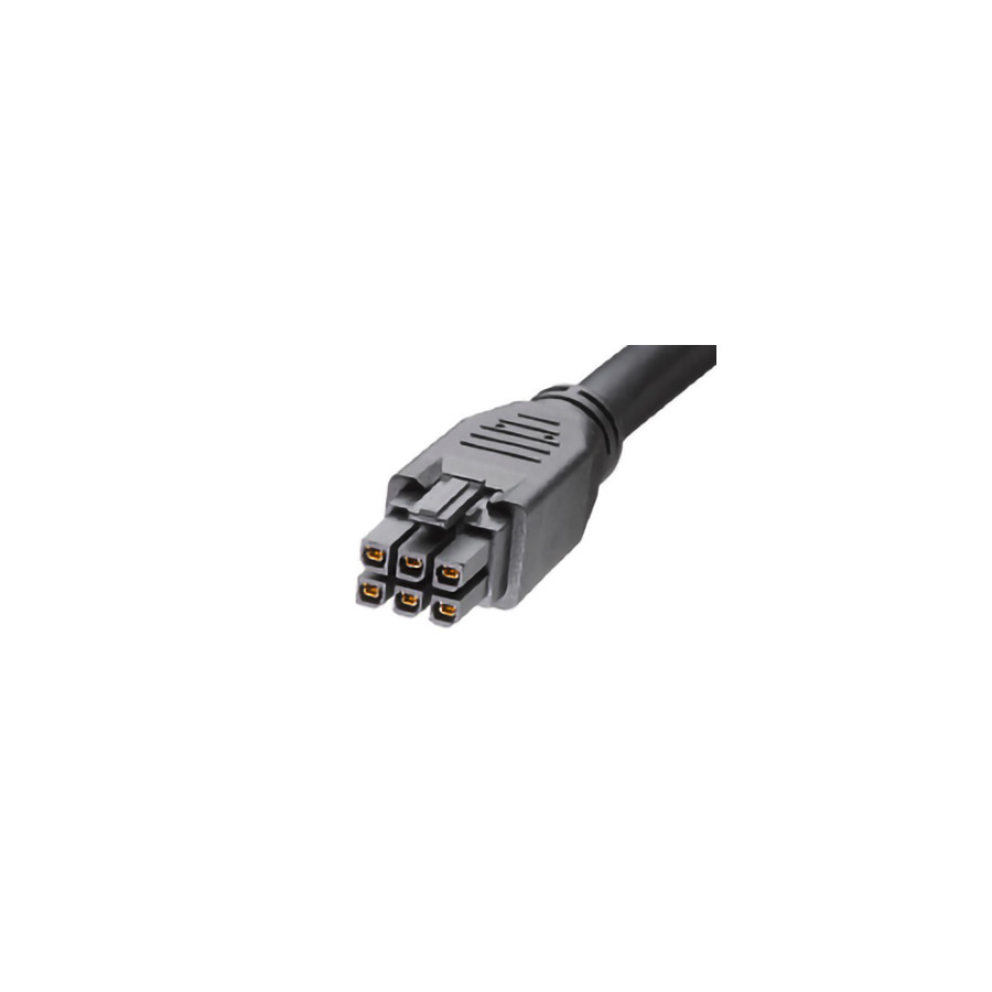 Molex 245136-0605 DC Power Cords Megafit 6 Circuit, Black 500mm, Overmolded