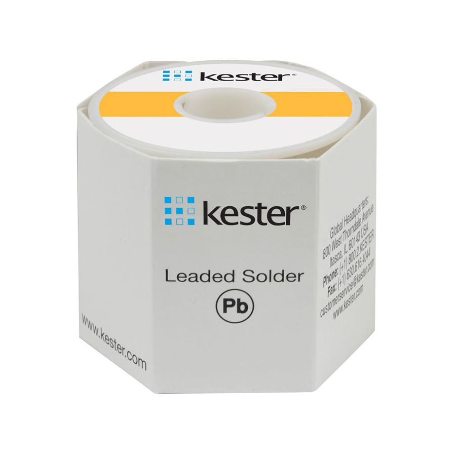 Kester 24-6337-7415 Solder Wire, Rosin Core, Leaded, Sn63Pb37, 3.3%, 0.015 in (0.40 mm), 282 Series