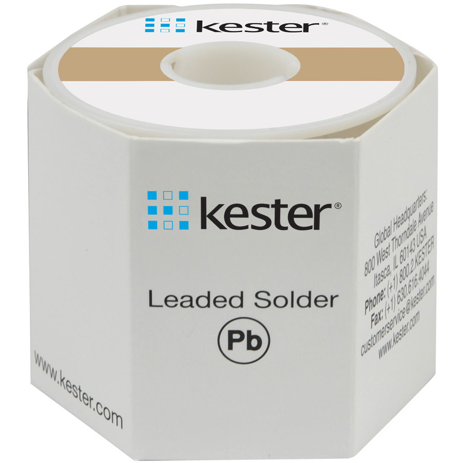 Kester 24-6337-8810 Solder Wire, No Clean, Leaded, Sn63Pb37, 1.1%, 0.010 in (0.25 mm), 245 Series