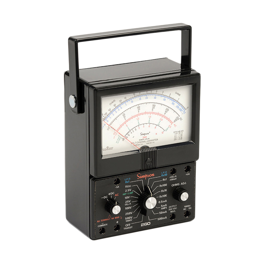 Simpson Electric 12211 Analog Multimeter, 260-6 XLPM, Low Power VOM, Color-Coded Scales, ABS Plastic Case