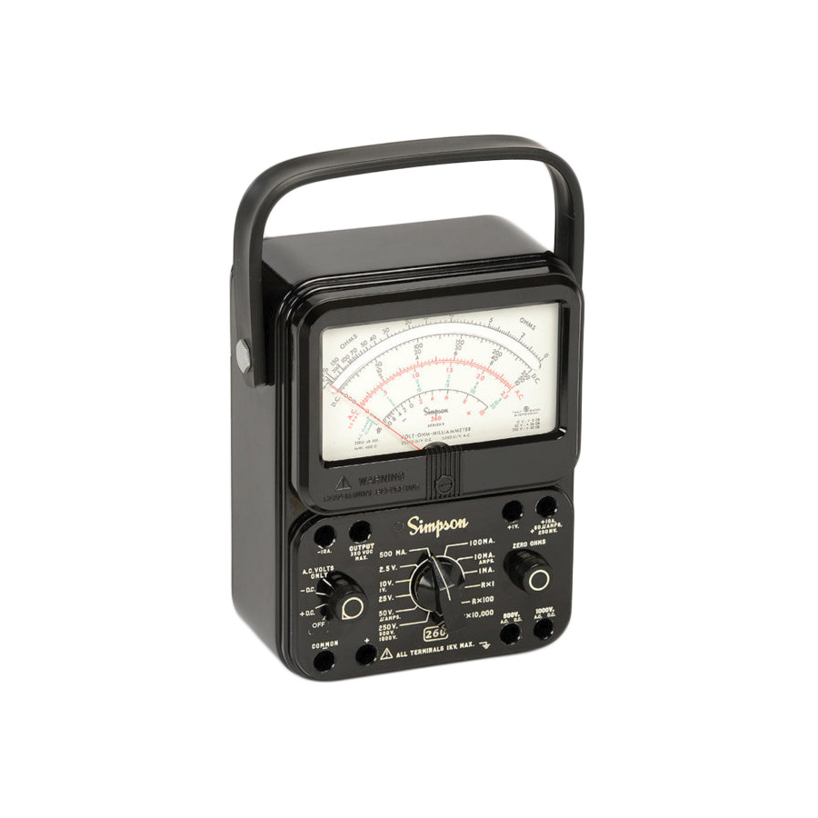 Simpson Electric 12388 Analog Multimeters, 260-8 VOM, General Purpose, AC and DC Voltage Coverage, Black