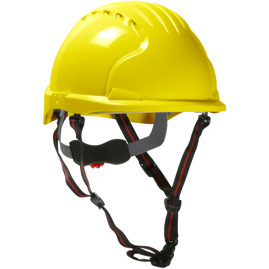 JSP 280-EV6151S-CH-20 Short Brim Safety Helmet, HDPE Shell, 4-Pt Strap, Wheel Ratchet Adj.