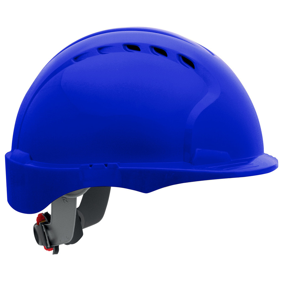 JSP 280-EV6151SV-50 Short Brim Hard Hat, Vented, HDPE Shell, Wheel Ratchet Adj.