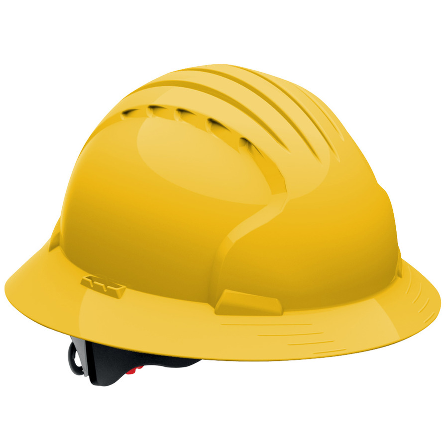 JSP 280-EV6161-20 Full Brim Hard Hat, HDPE Shell, 6-Pt, Wheel Ratchet Adj.