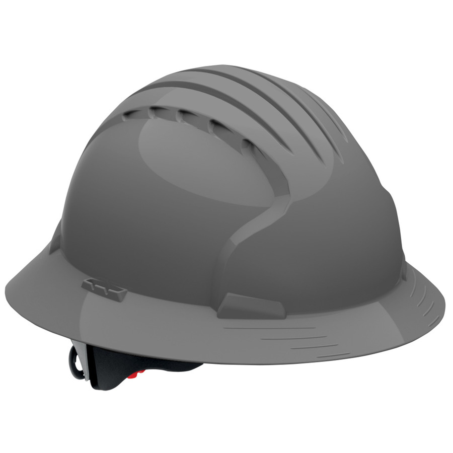 JSP 280-EV6161-40 Full Brim Hard Hat, HDPE Shell, 6-Pt, Wheel Ratchet Adj.