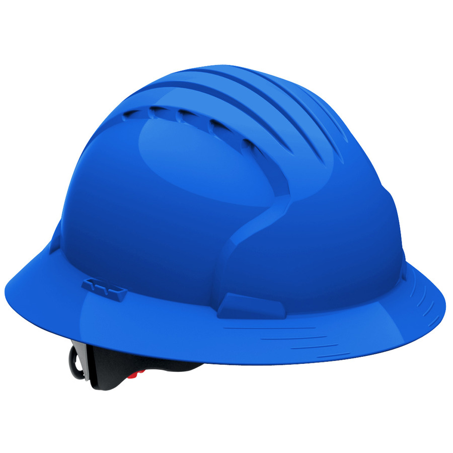 JSP 280-EV6161-50 Full Brim Hard Hat, HDPE Shell, 6-Pt, Wheel Ratchet Adj.