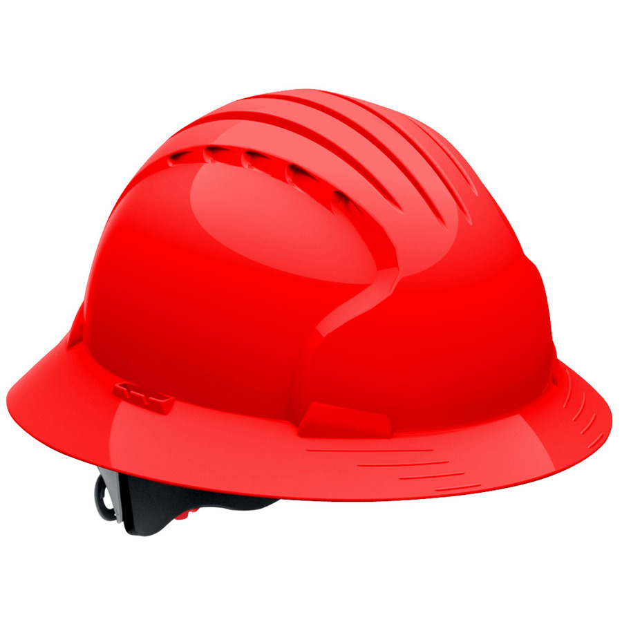 JSP 280-EV6161-60 Full Brim Hard Hat, HDPE Shell, 6-Pt, Wheel Ratchet Adj.