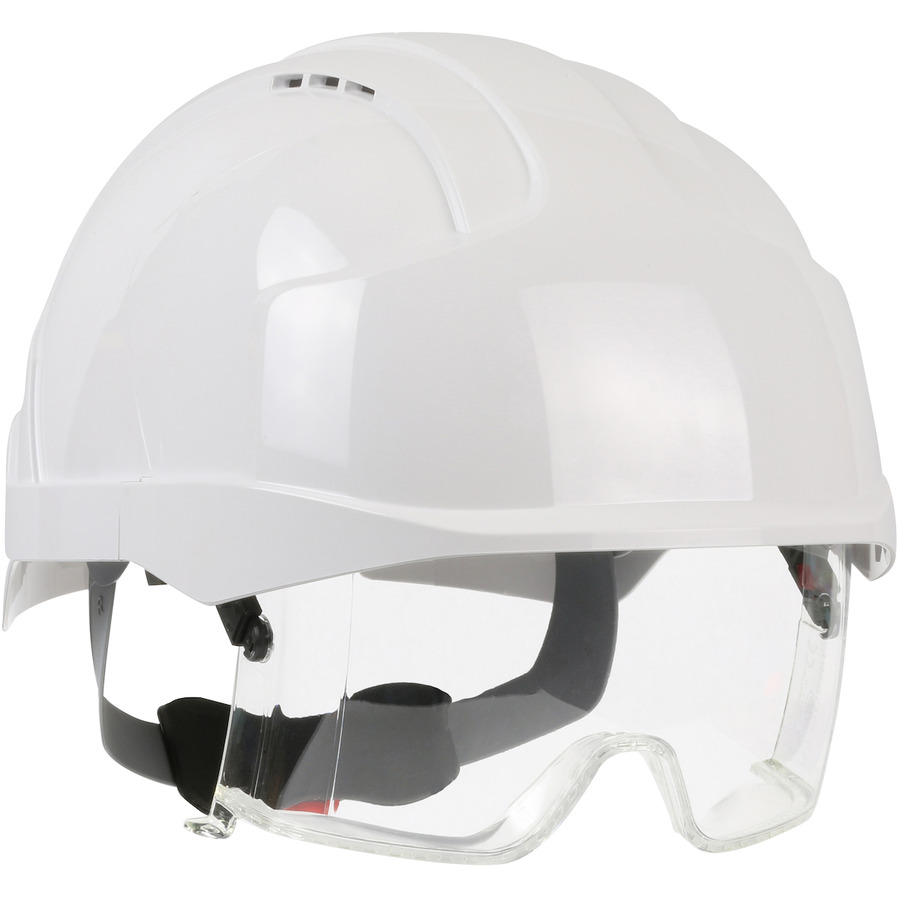 JSP 280-EVLV-01W Industrial Safety Helmet, Vent, Type I, LTWT, ABS Shell, ANSI Z87.1, Wheel Ratchet Adj.