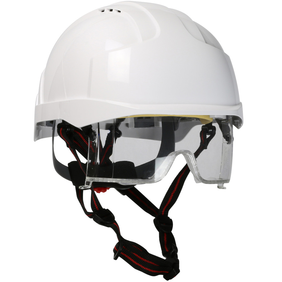 JSP 280-EVLV-CH-01W Industrial Safety Helmet, Vent, Type I, 4Pt Strap, LTWT, ABS Shell, Wheel Ratchet Adj.