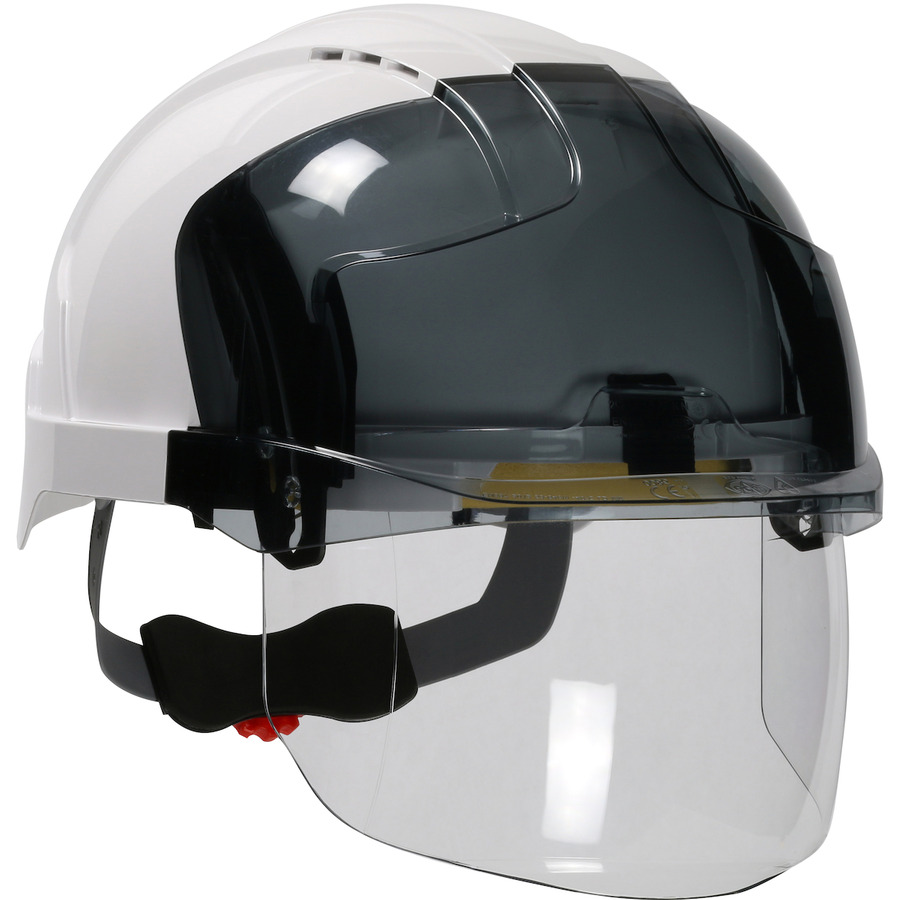 JSP 280-EVSV-01S Industrial Safety Helmet, Vent, Type I, LTWT, ABS Shell,ANSI Z87.1 Faceshield, Wheel Ratchet Adj.