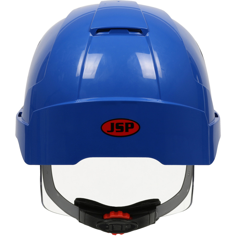 JSP 280-EVSV-50B Industrial Safety Helmet, Vent, Type I, LTWT, ABS Shell, ANSI Z87.1 Faceshield, Wheel Ratchet Adj.