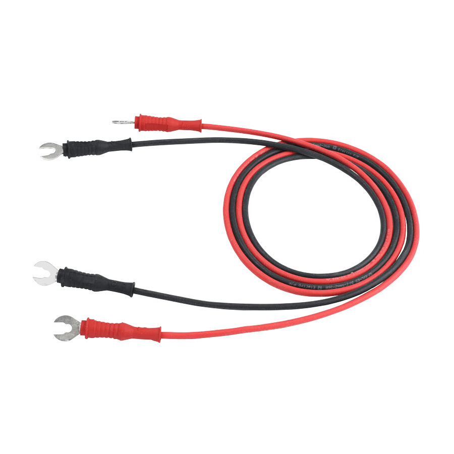 B&K Precision TLPWR32 Spade Connector Test Lead Set, Black and Red, 2 m, 30 A, 6/4 mm Spade Lugs