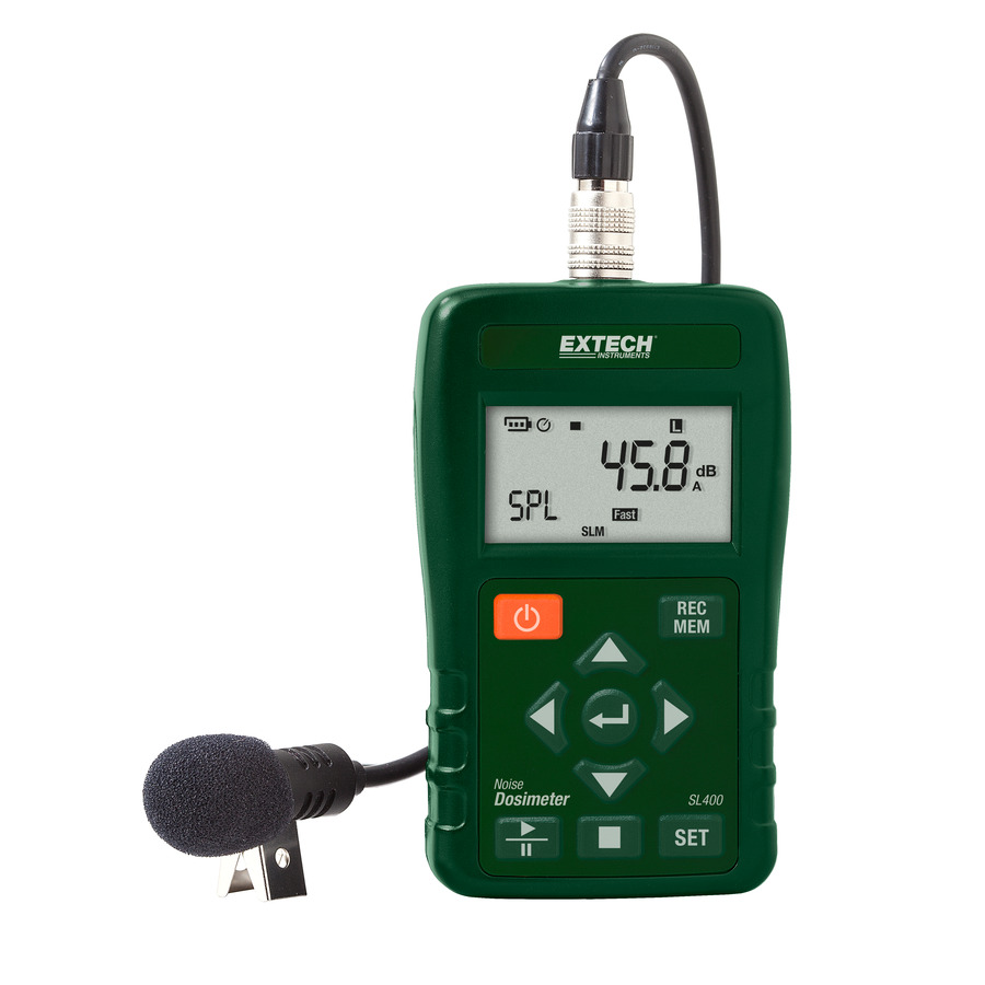 Extech SL400 Sound Level Meter, Noise Dosimeter, Compact, USB, OSHA/MSHA/DOD/ACGIH/ISO Compliant